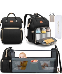 Baby Diaper Bag Backpack with Changing Station DB103 BLACK